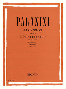 14 Capriccos, Op. 11, No. 6 (Moto Perpetuo) Clarinet and Piano