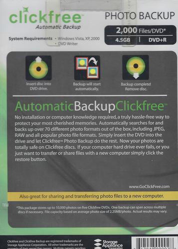 10,000 Photos Clickfree DVD Photo Backup - 5 Pack DVD
